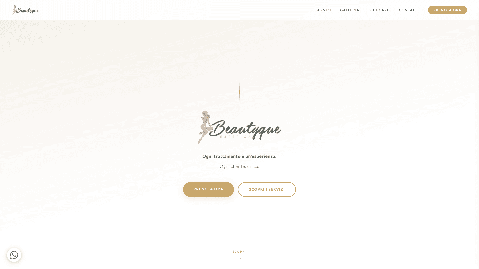Beautyque Estetica — Landing Page realizzata da Leonardo Valori